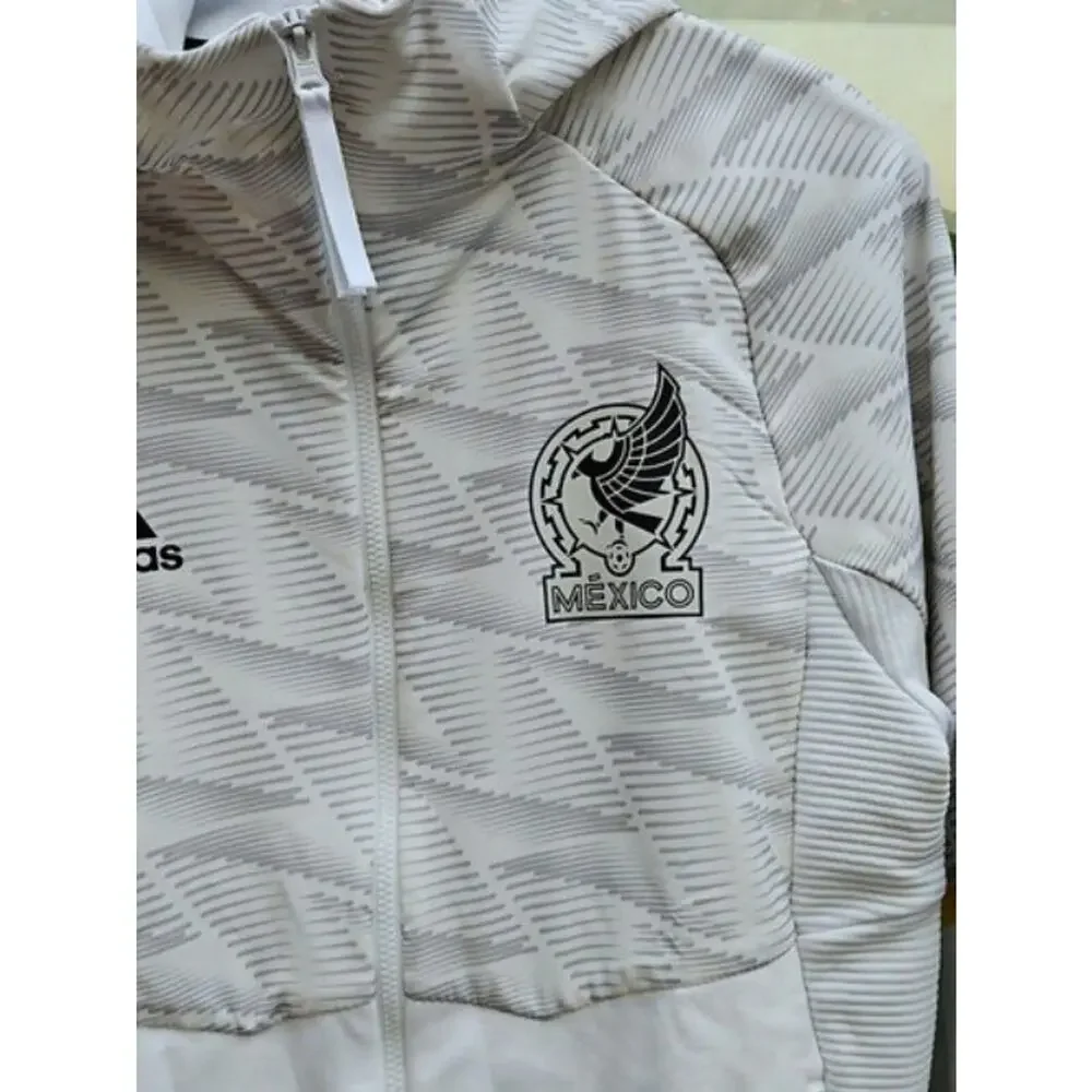 Adidas Mexico 22/23 Home Full-Zip Pregame Hoodie Jacket White IC4450 Men Size S